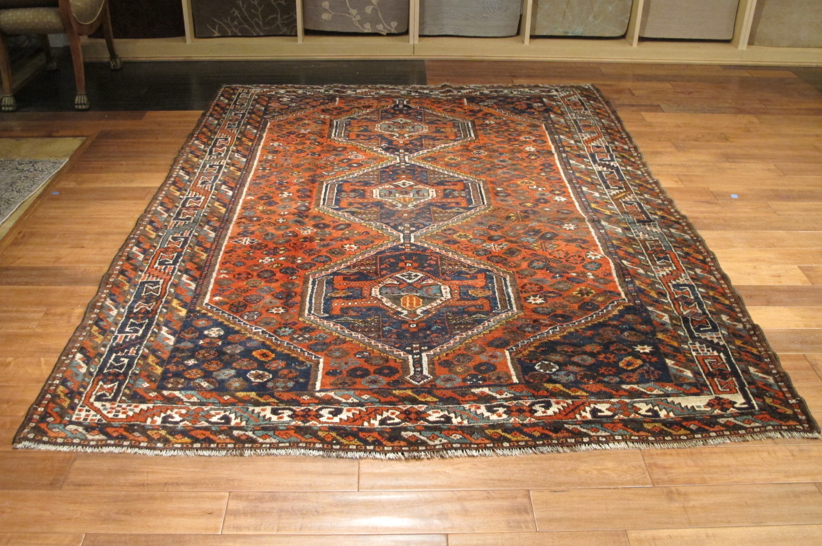 12815 semi antique persian shiraz rug 6,10 x 9,1 (1)