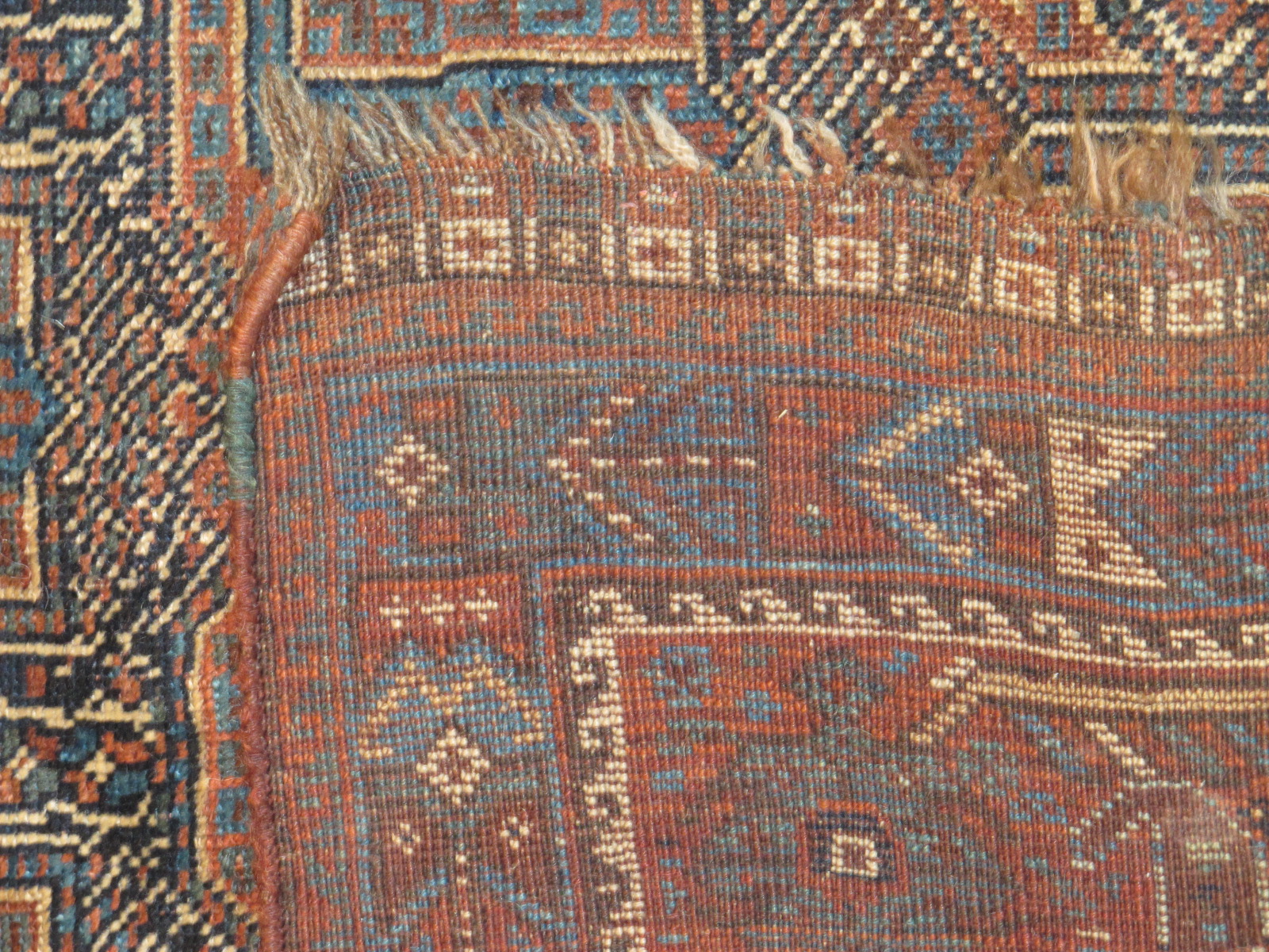 antique persian kamseh carpet 
