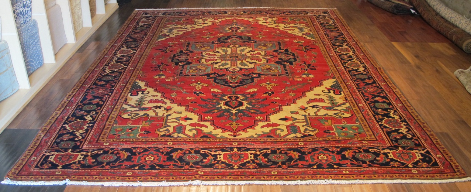 22305 vintage Persian Heriz carpet 11,5x14,10