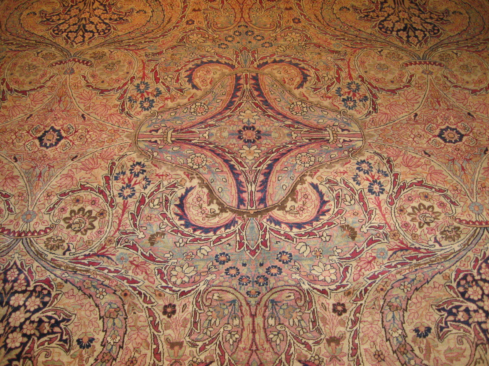 24287 antique Persian Kirman Lavar carpet 14,3 x 17,8 (2)