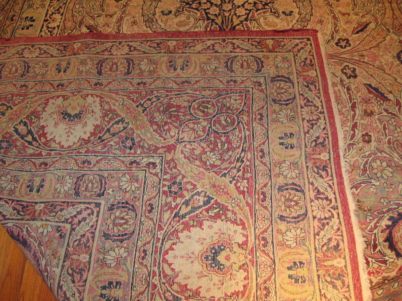 24287 antique Persian Kirman Lavar carpet 14,3 x 17,8 (3)