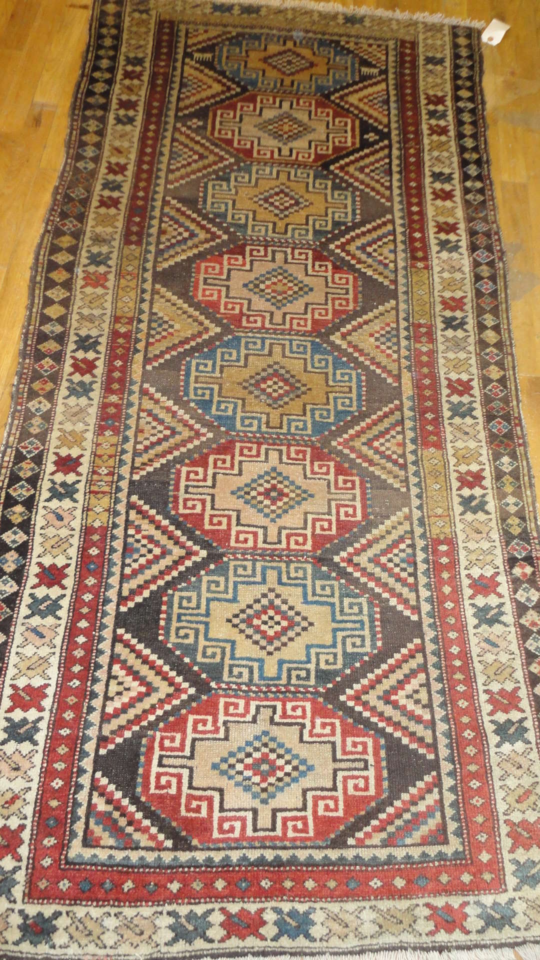 24565 antique persian kurd rug 3 x 7