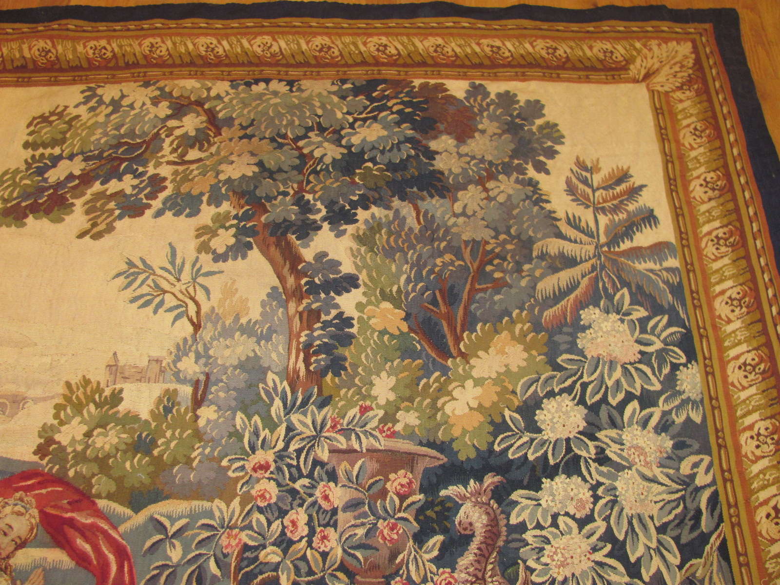 24655 antique French tapestry 7,1 x 5,9 -2