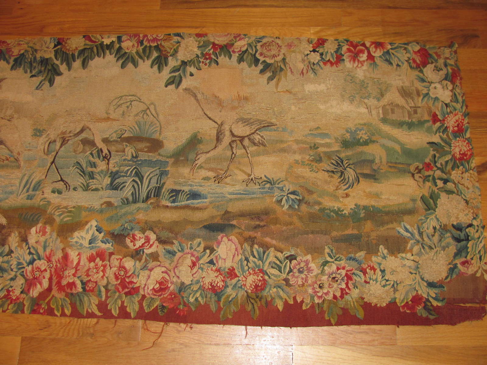 24692 antique french aubusson tapestry 2,4 x 5,7 -1