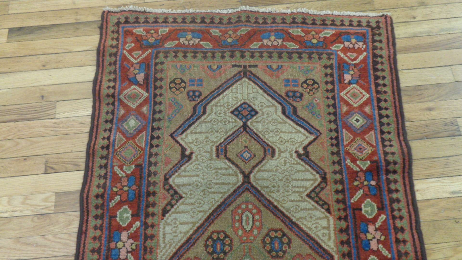24765 antique persian hamadan camel hair runner 3,2x14,7-1