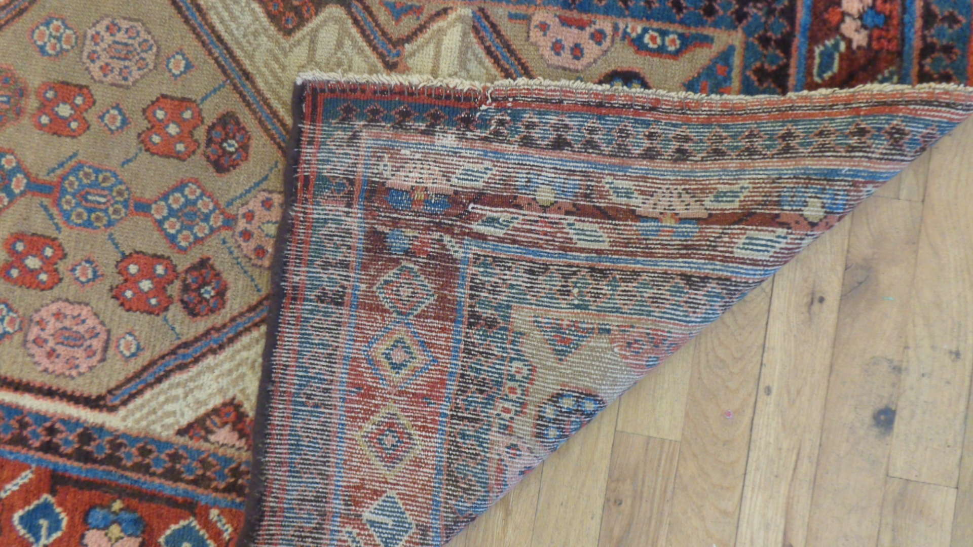 24765 antique persian hamadan camel hair runner 3,2x14,7-3