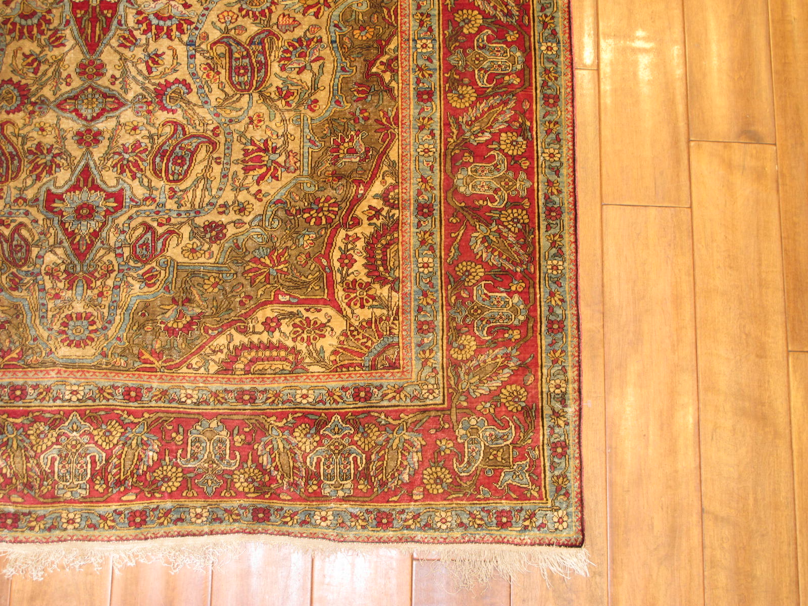 23206 antique persian kashan mohtasham silk rug 4,4 x 7,4 (4)