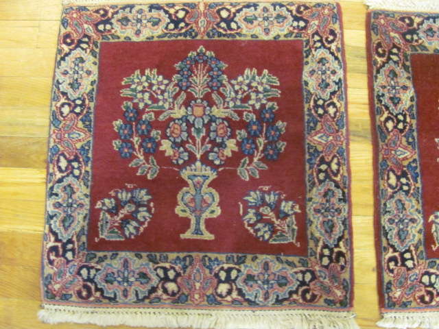 24906 persian kirman mats (pair) silk 1,8 x 1,10-1
