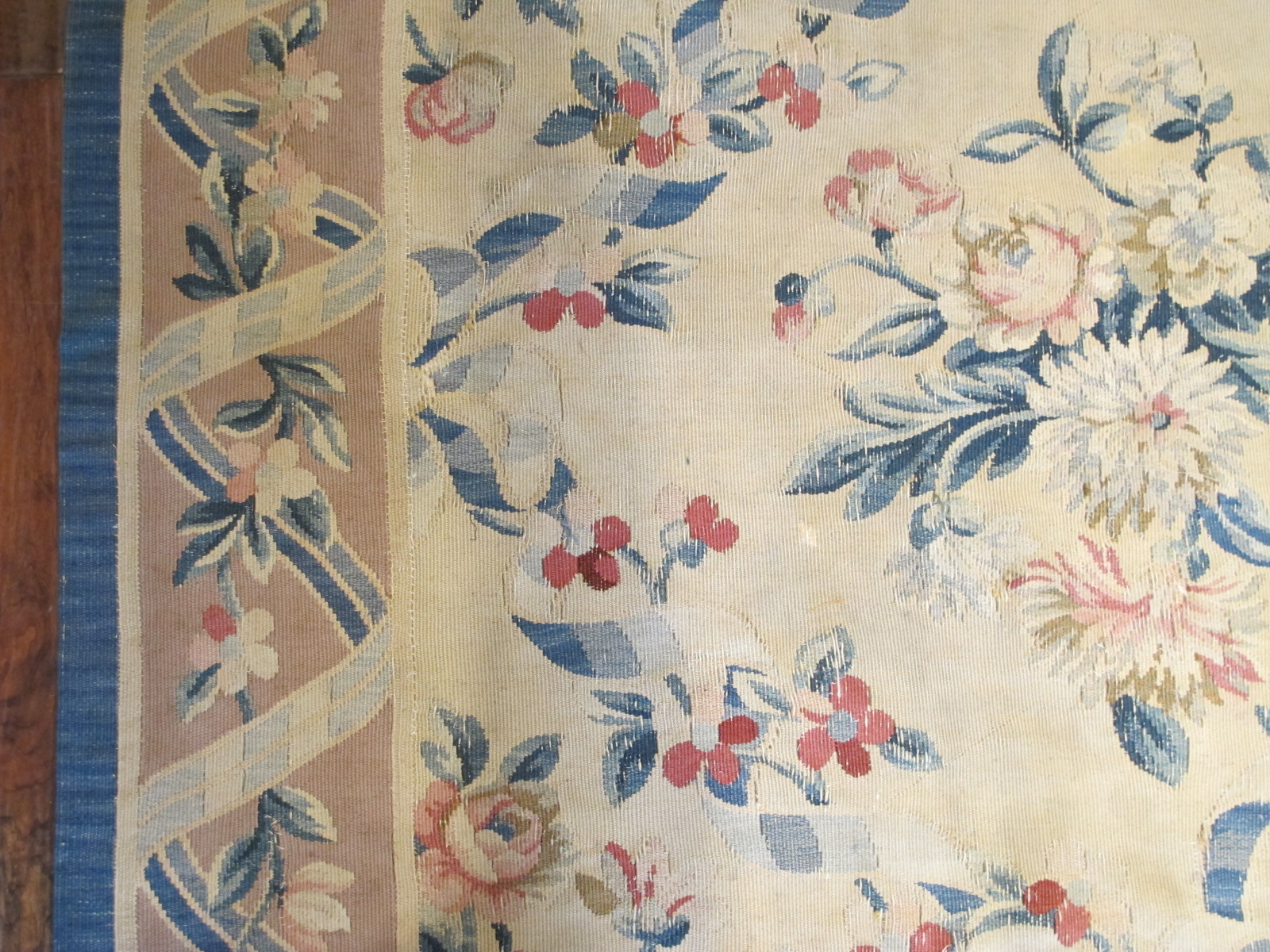23662 antique French Aubusson carpet 10x10 (3)