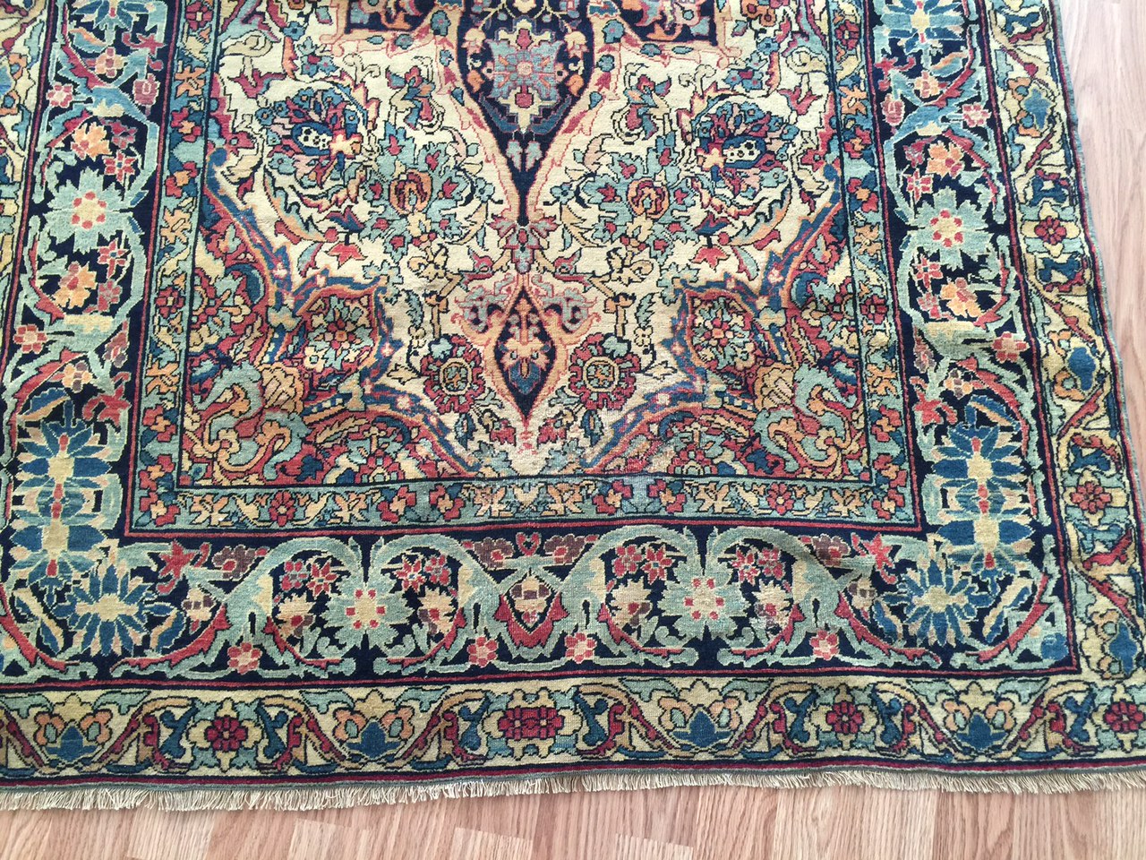 24252 Antique Kirman Lavar rug 3,9 x 6,4-1
