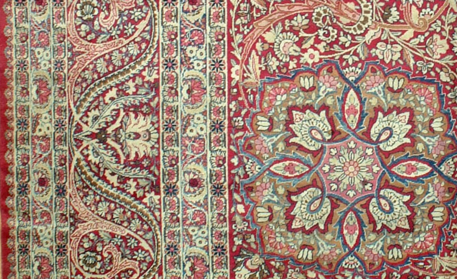 24998 Antique Persian Kirman Lavar mansion carpet 14 x 24-2