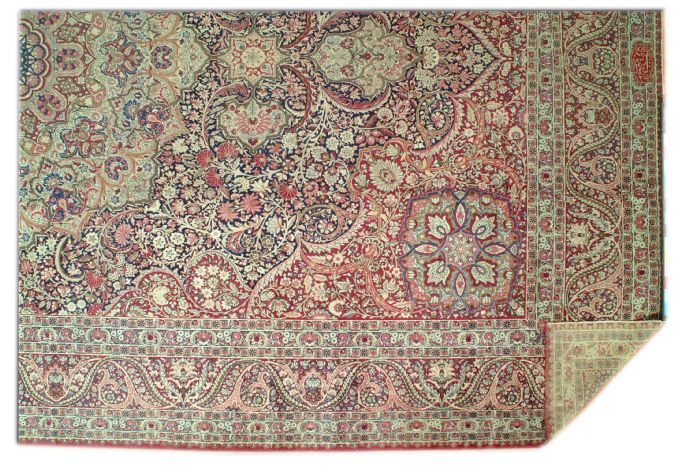 24998 Antique Persian Kirman Lavar mansion carpet 14 x 24