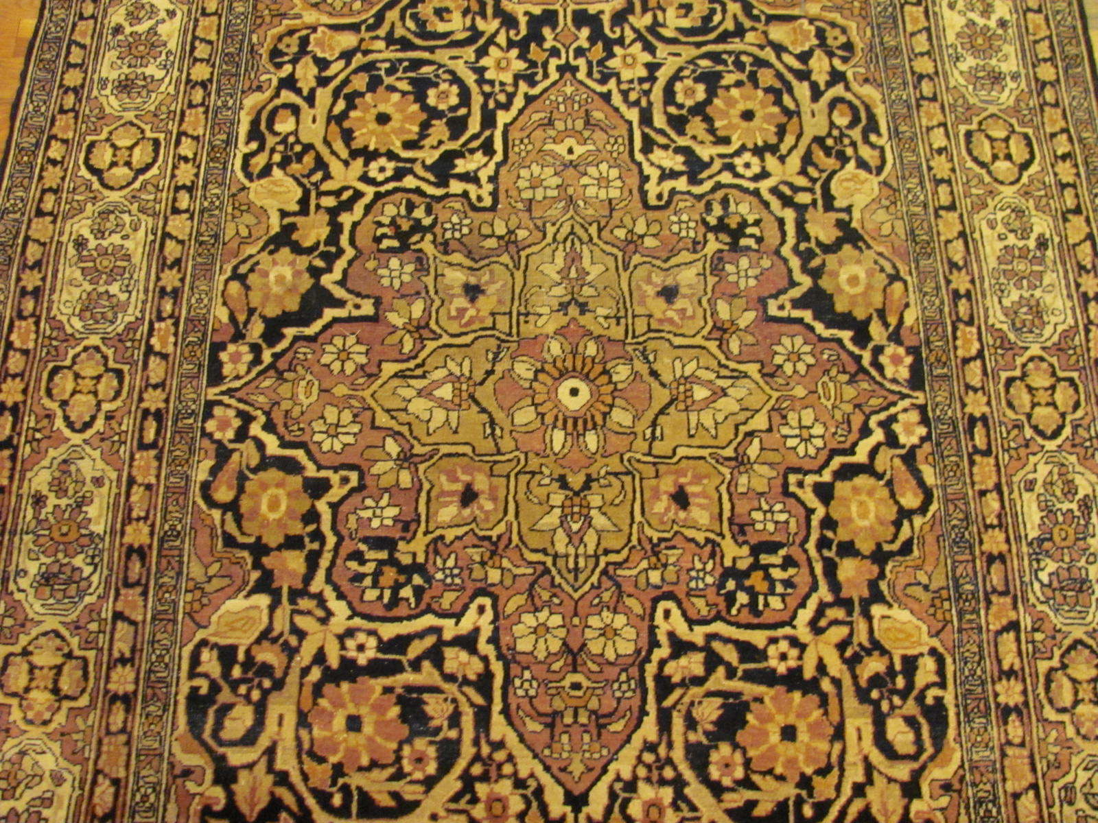 25056 antique Persian Kirman Lavar rug 4,4x6,7-2